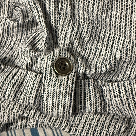 Per Se Navy and White Striped Linen Shorts - Picture 5 of 5